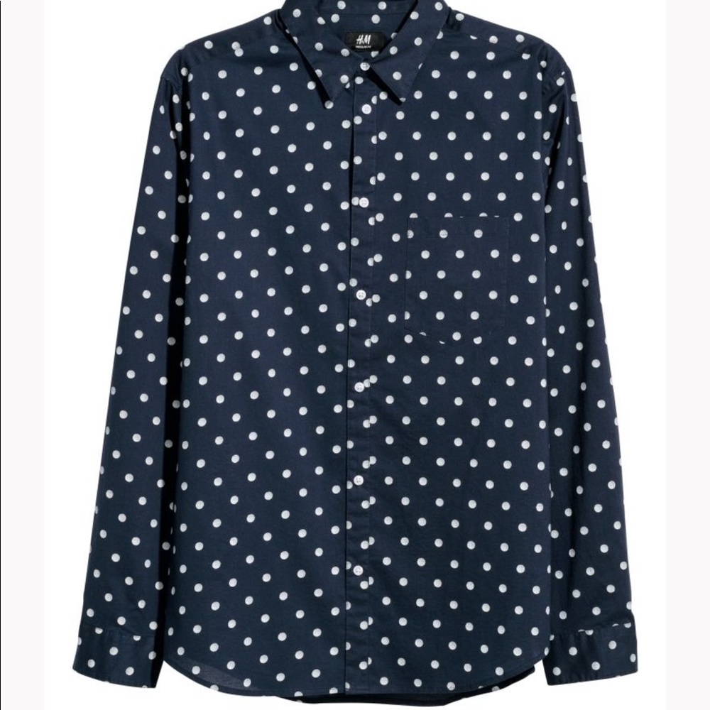 H&M woman’s polka dot button down shirt size 10